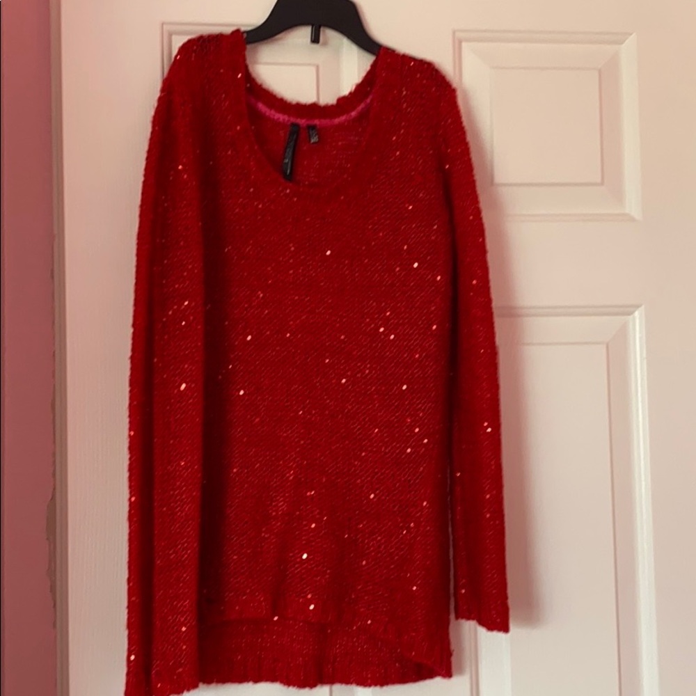 Red sparkly sweater